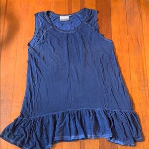 Long flowy blue tank top